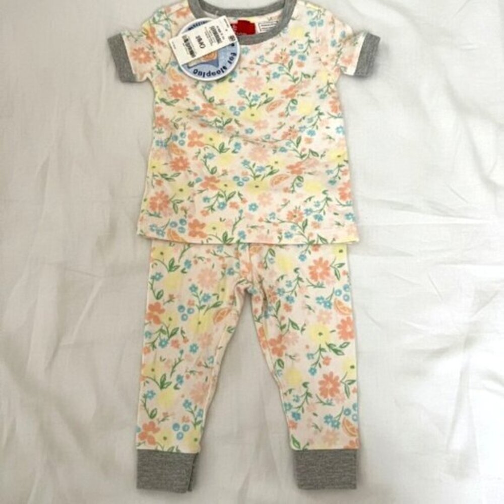 NWT Family Pajamas Floral Fruit Baby Girl Pajama Set 18M Snug Fit Spring Print
